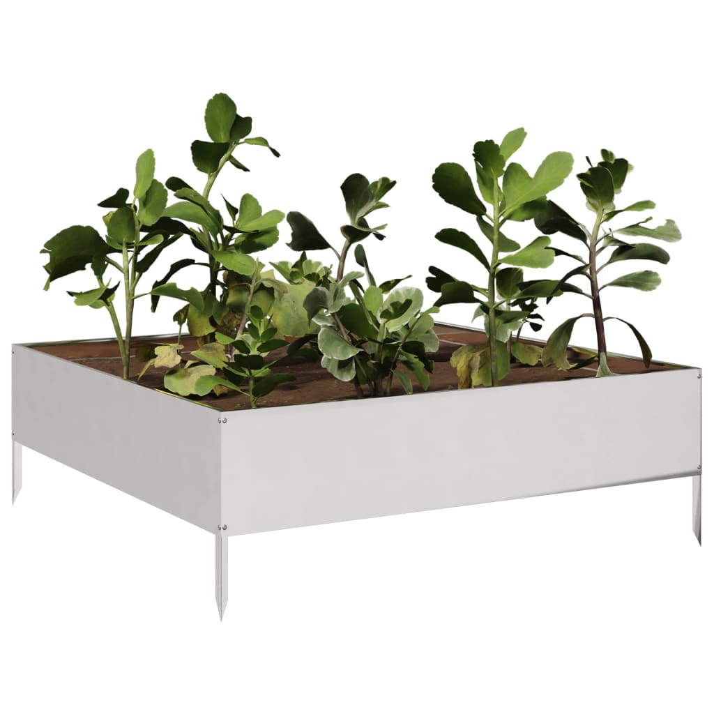 vidaXL Garden Raised Bed 100x100x33.5 cm Stainless Steel