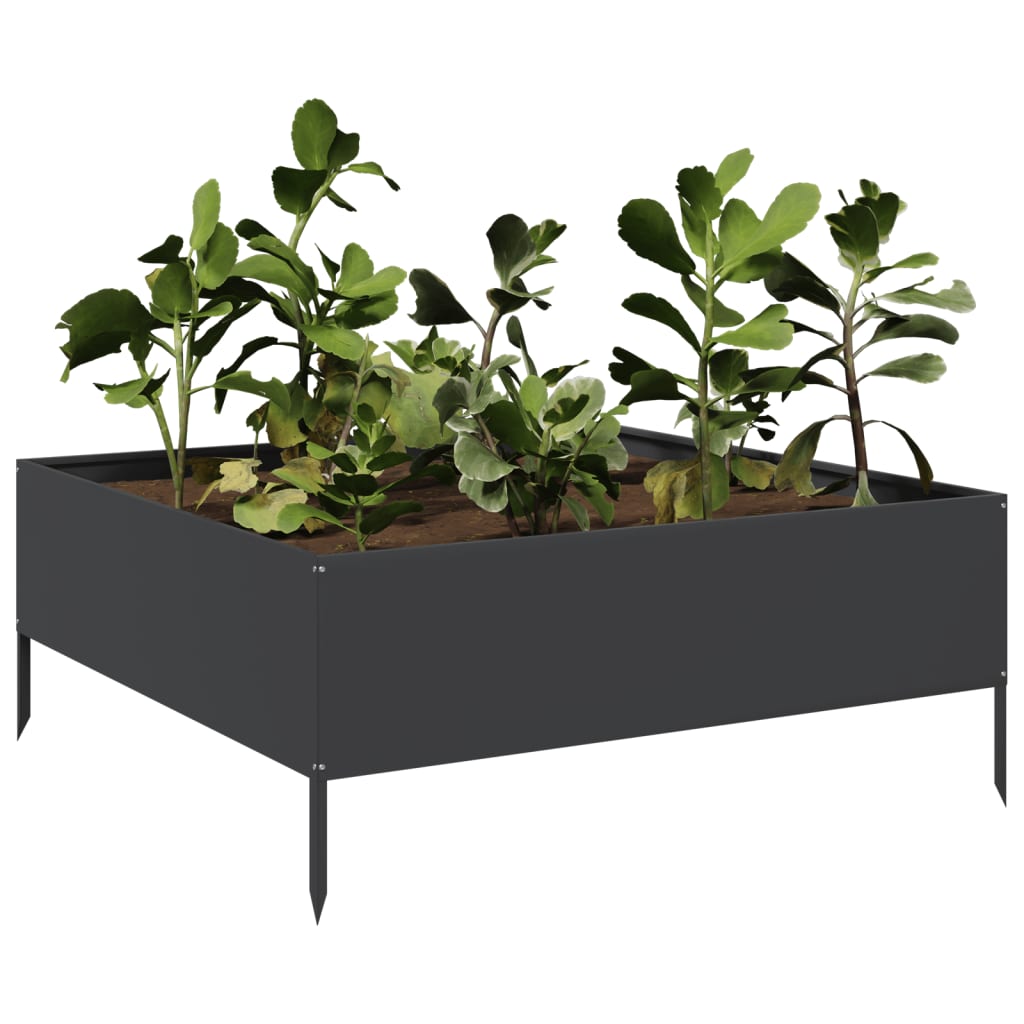 vidaXL Garden Raised Bed Black 100x100x41 cm Steel