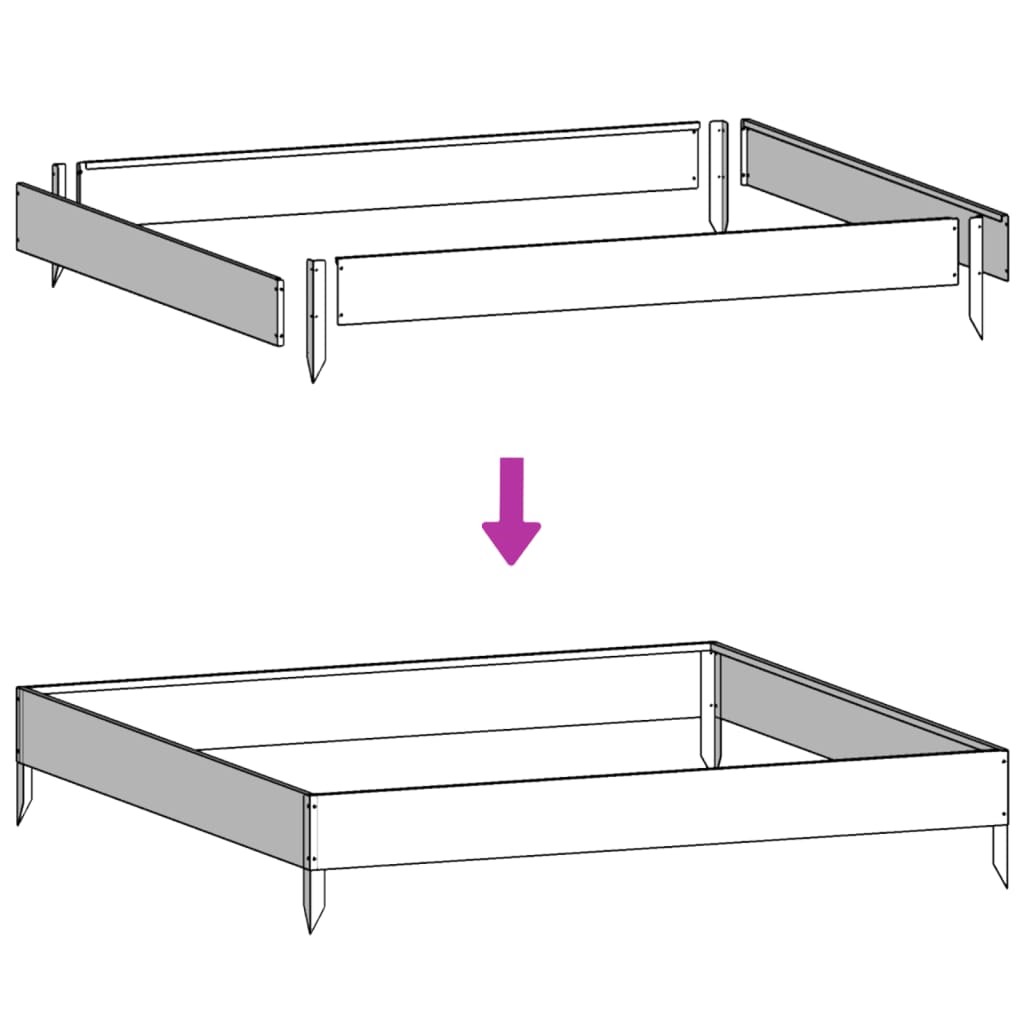 vidaXL Garden Raised Bed Black 100x100x41 cm Steel