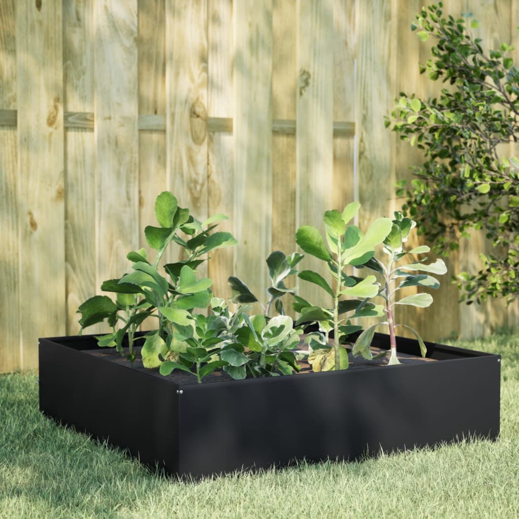 vidaXL Garden Raised Bed Black 100x100x41 cm Steel