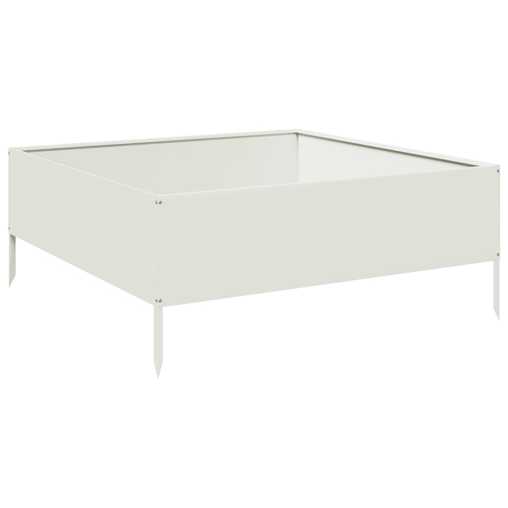 vidaXL Garden Raised Bed White 100x100x41 cm Steel
