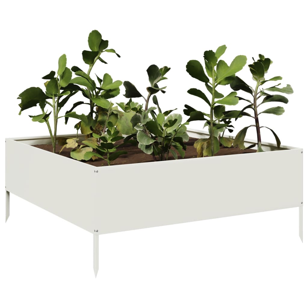 vidaXL Garden Raised Bed White 100x100x41 cm Steel