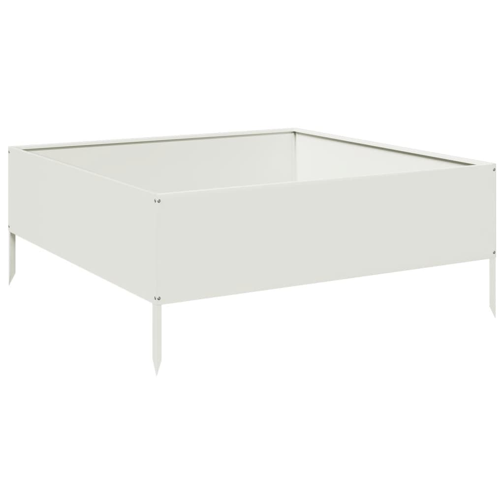vidaXL Garden Raised Bed White 100x100x41 cm Steel