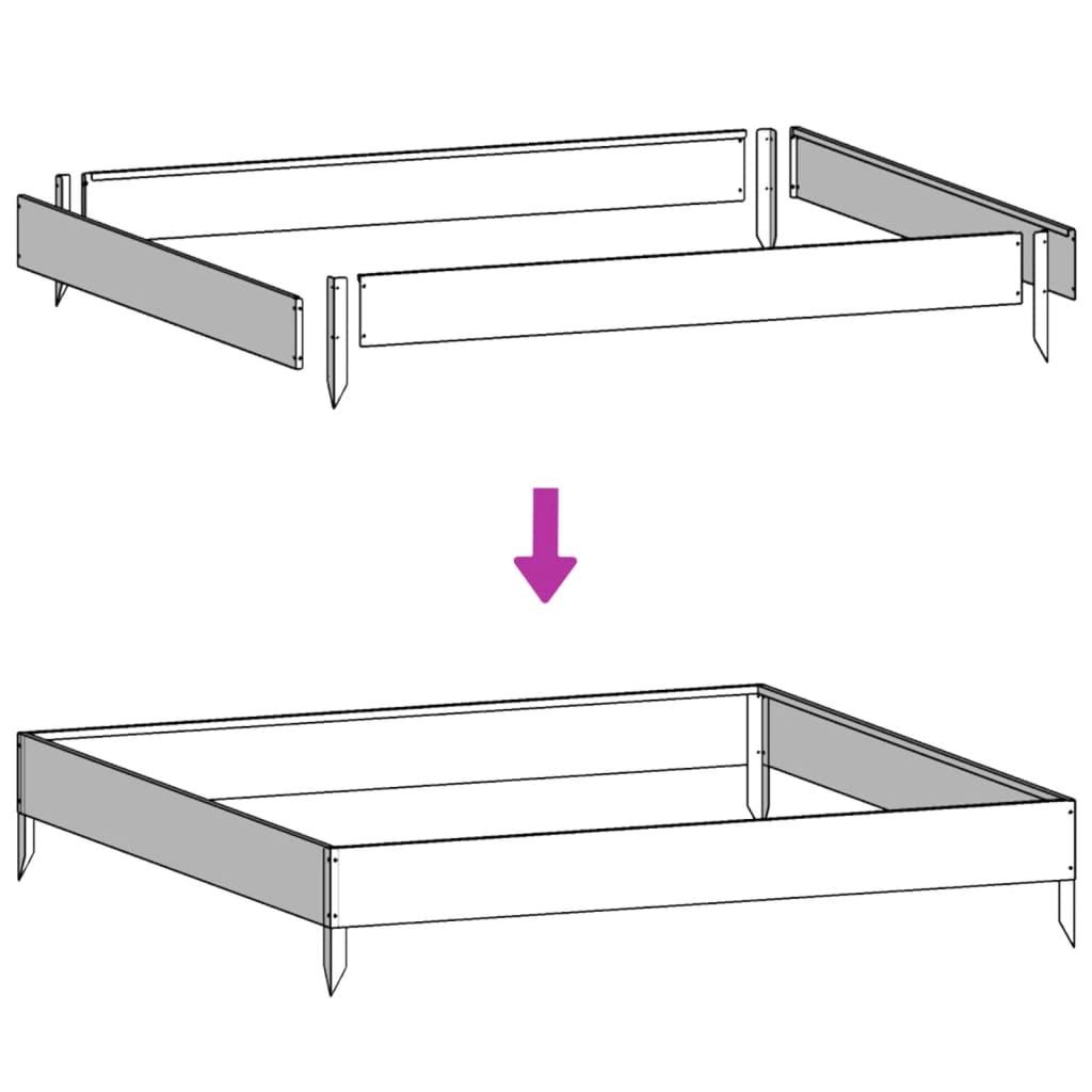 vidaXL Garden Raised Bed White 100x100x41 cm Steel