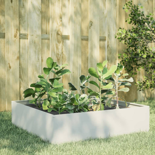vidaXL Garden Raised Bed White 100x100x41 cm Steel