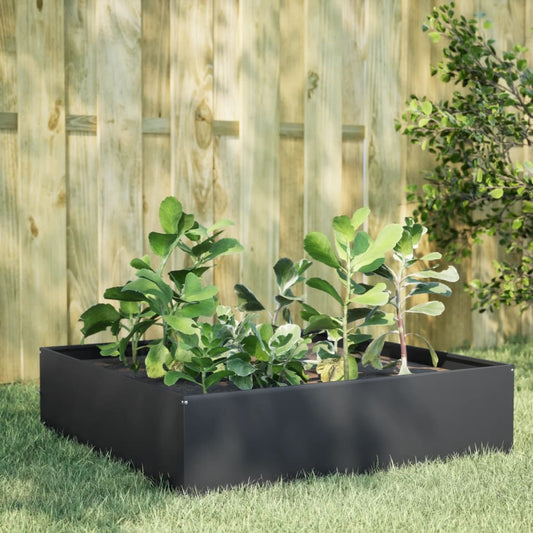 vidaXL Garden Raised Bed Anthracite 100x100x41 cm Steel