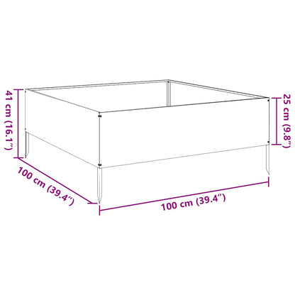 vidaXL Garden Raised Bed 100x100x41 cm Galvanised Steel