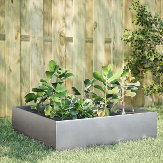 vidaXL Garden Raised Bed 100x100x41 cm Galvanised Steel