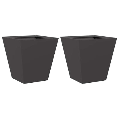 vidaXL Garden Planters 2 pcs Black 30x30x30 cm Steel