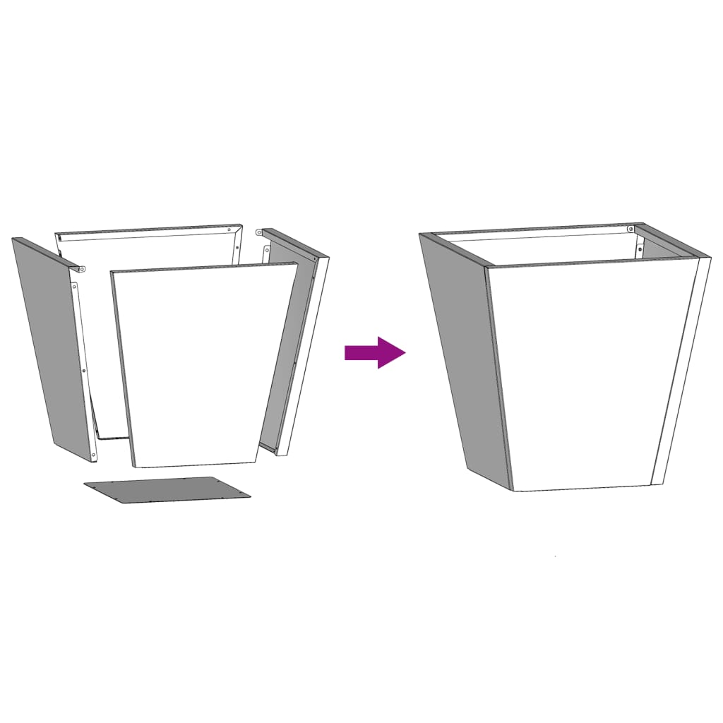 vidaXL Garden Planter White 30x30x30 cm Steel