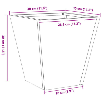 vidaXL Garden Planter White 30x30x30 cm Steel