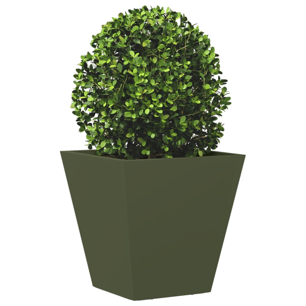 vidaXL Garden Planters 2 pcs Olive Green 30x30x30 cm Steel
