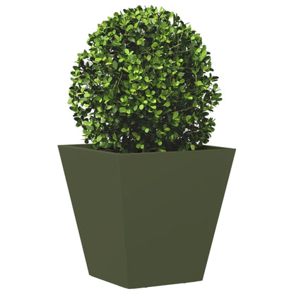 vidaXL Garden Planters 2 pcs Olive Green 30x30x30 cm Steel