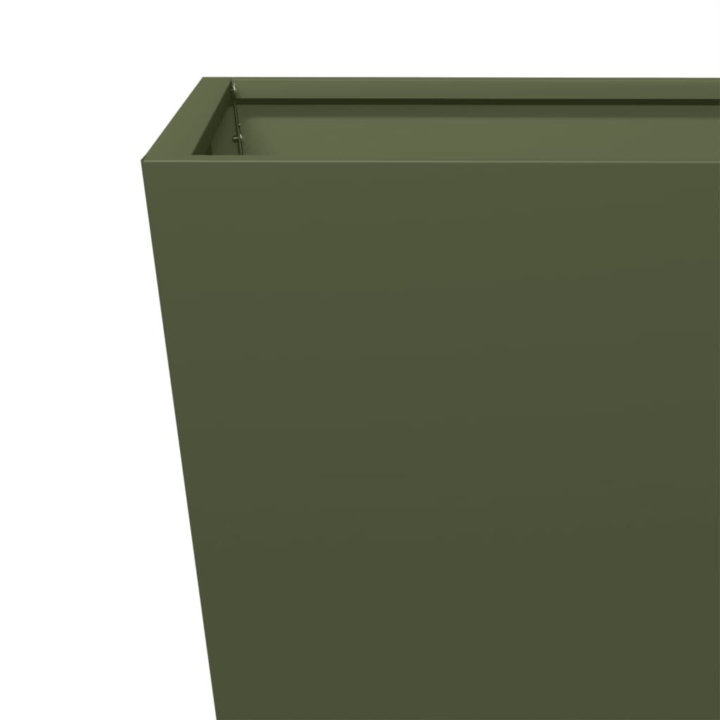 vidaXL Garden Planters 2 pcs Olive Green 30x30x30 cm Steel