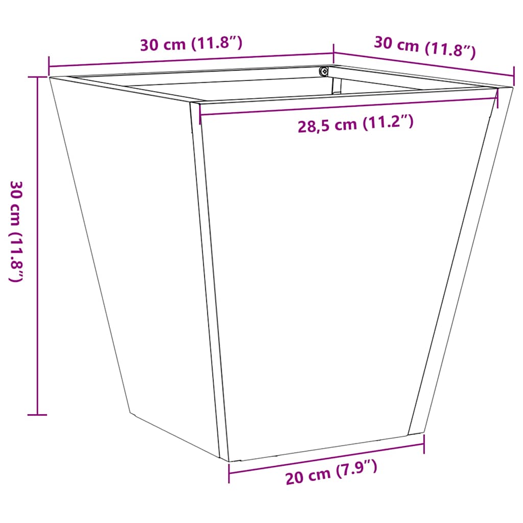 vidaXL Garden Planter 30x30x30 cm Galvanised Steel