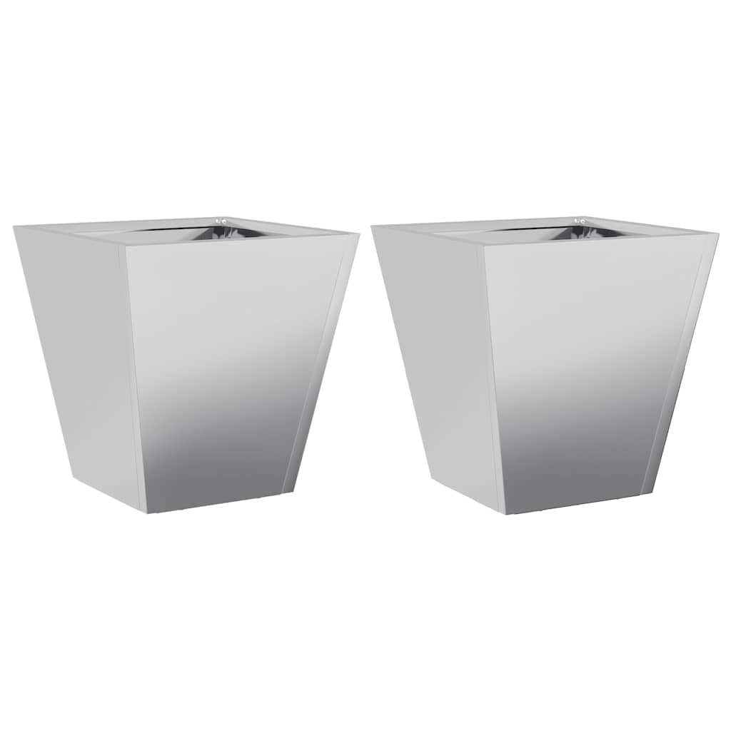 vidaXL Garden Planters 30x30x30 cm 2 pcs Galvanised Steel