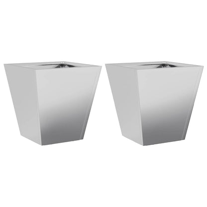 vidaXL Garden Planters 30x30x30 cm 2 pcs Galvanised Steel
