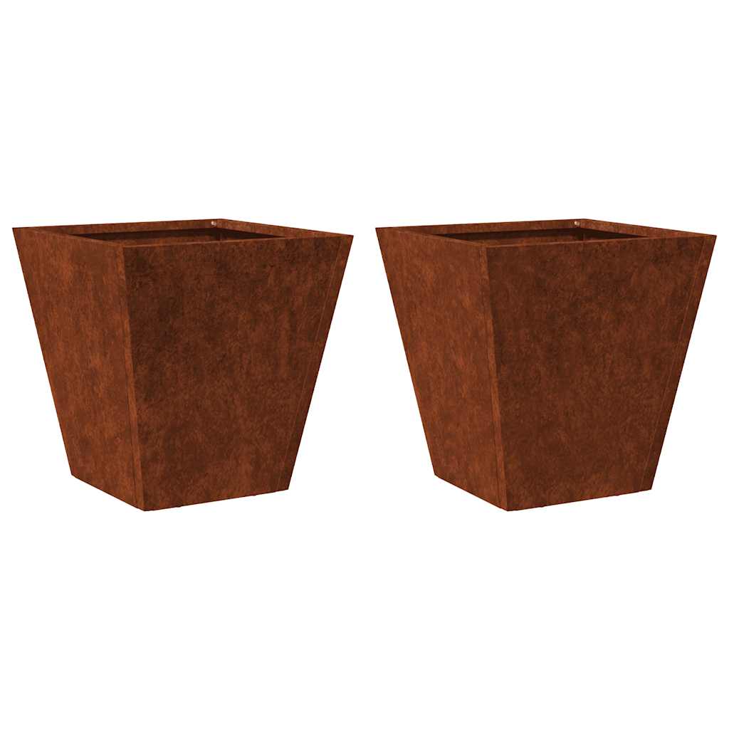 vidaXL Garden Planters 2 pcs 30x30x30 cm Weathering Steel
