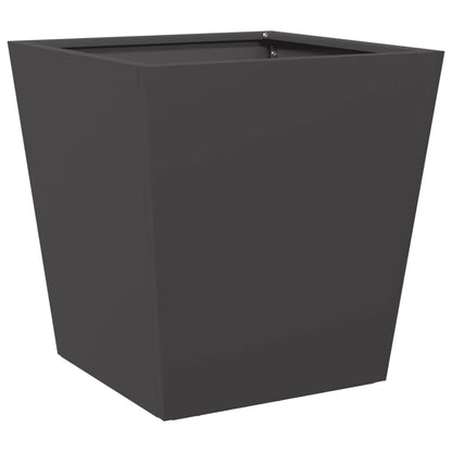 vidaXL Garden Planters Black 2 pcs 40x40x40 cm Steel