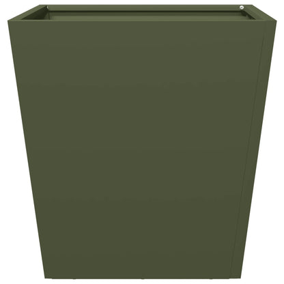 vidaXL Garden Planters Olive Green 2 pcs 40x40x40 cm Steel