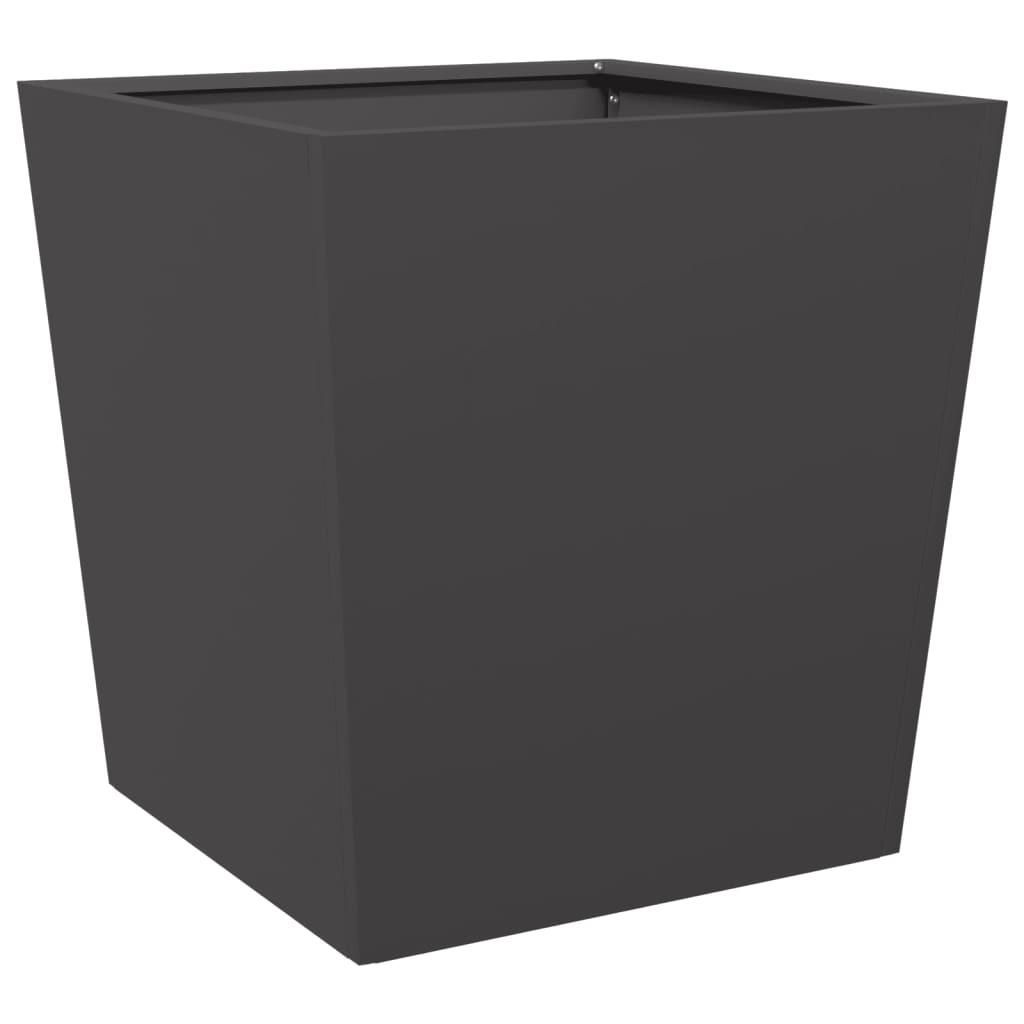 vidaXL Garden Planters Black 2 pcs 50x50x50 cm Steel