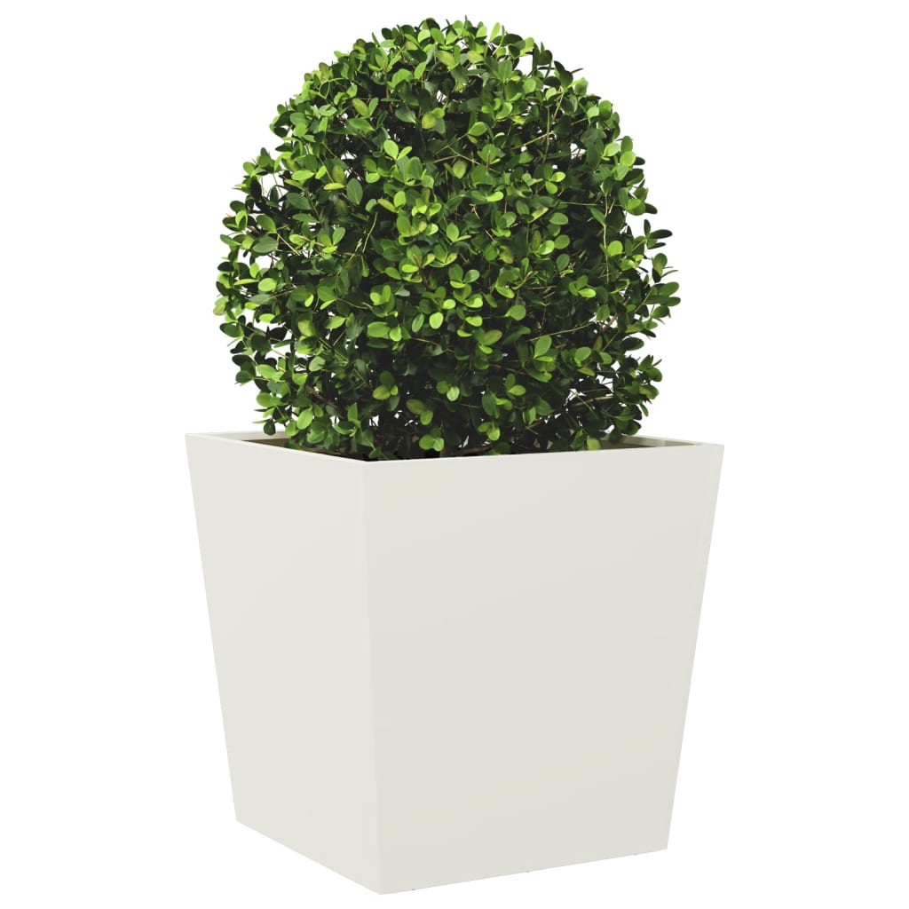 vidaXL Garden Planters White 2 pcs 50x50x50 cm Steel