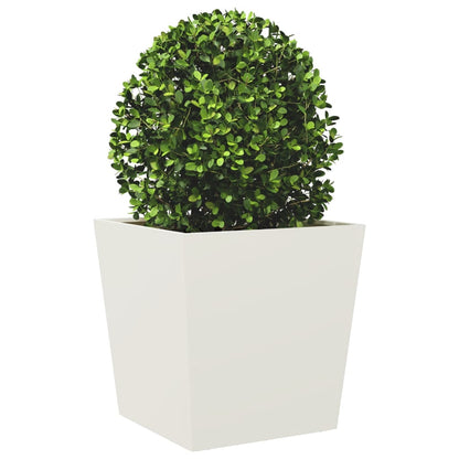 vidaXL Garden Planters White 2 pcs 50x50x50 cm Steel