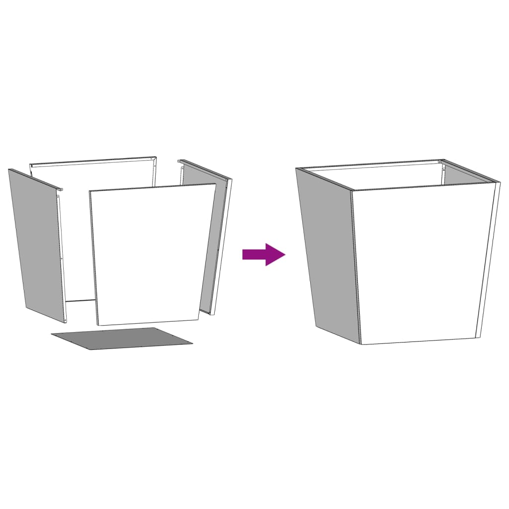 vidaXL Garden Planters White 2 pcs 50x50x50 cm Steel