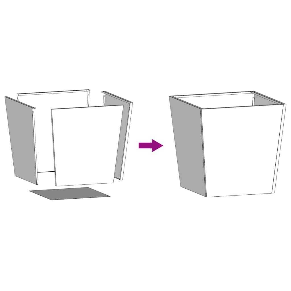 vidaXL Garden Planters 50x50x50 cm 2 pcs Galvanised Steel