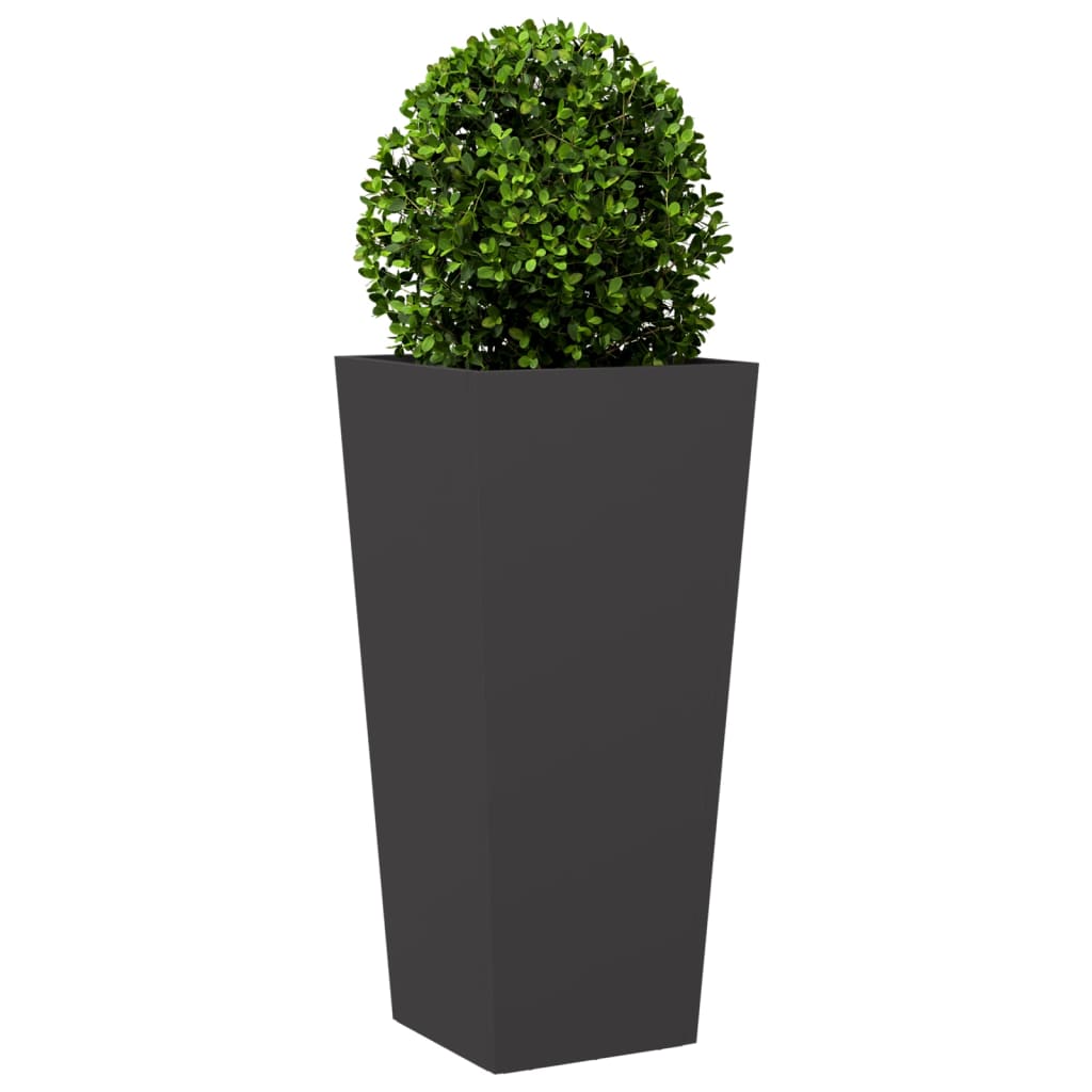 vidaXL Garden Planters Black 2 pcs 35x35x75 cm Steel