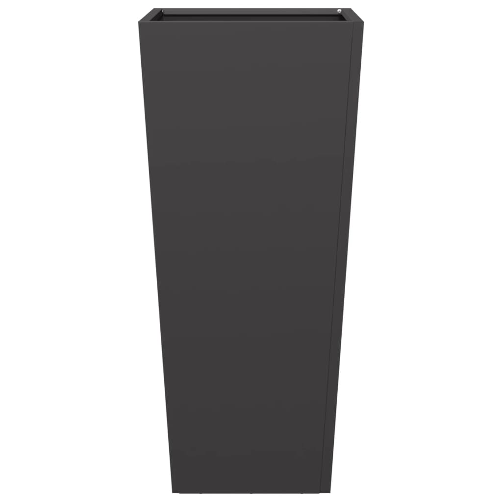 vidaXL Garden Planters Black 2 pcs 35x35x75 cm Steel