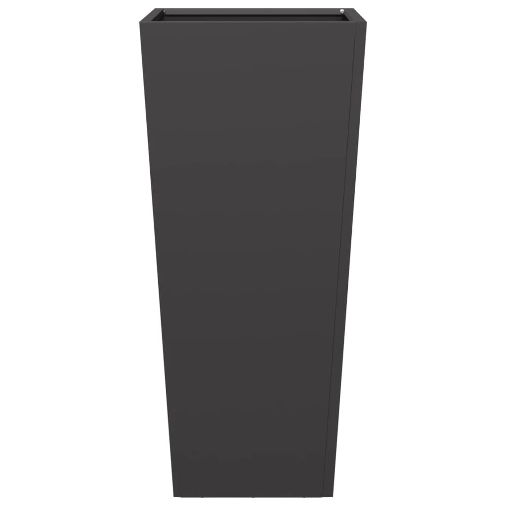 vidaXL Garden Planters Black 2 pcs 35x35x75 cm Steel