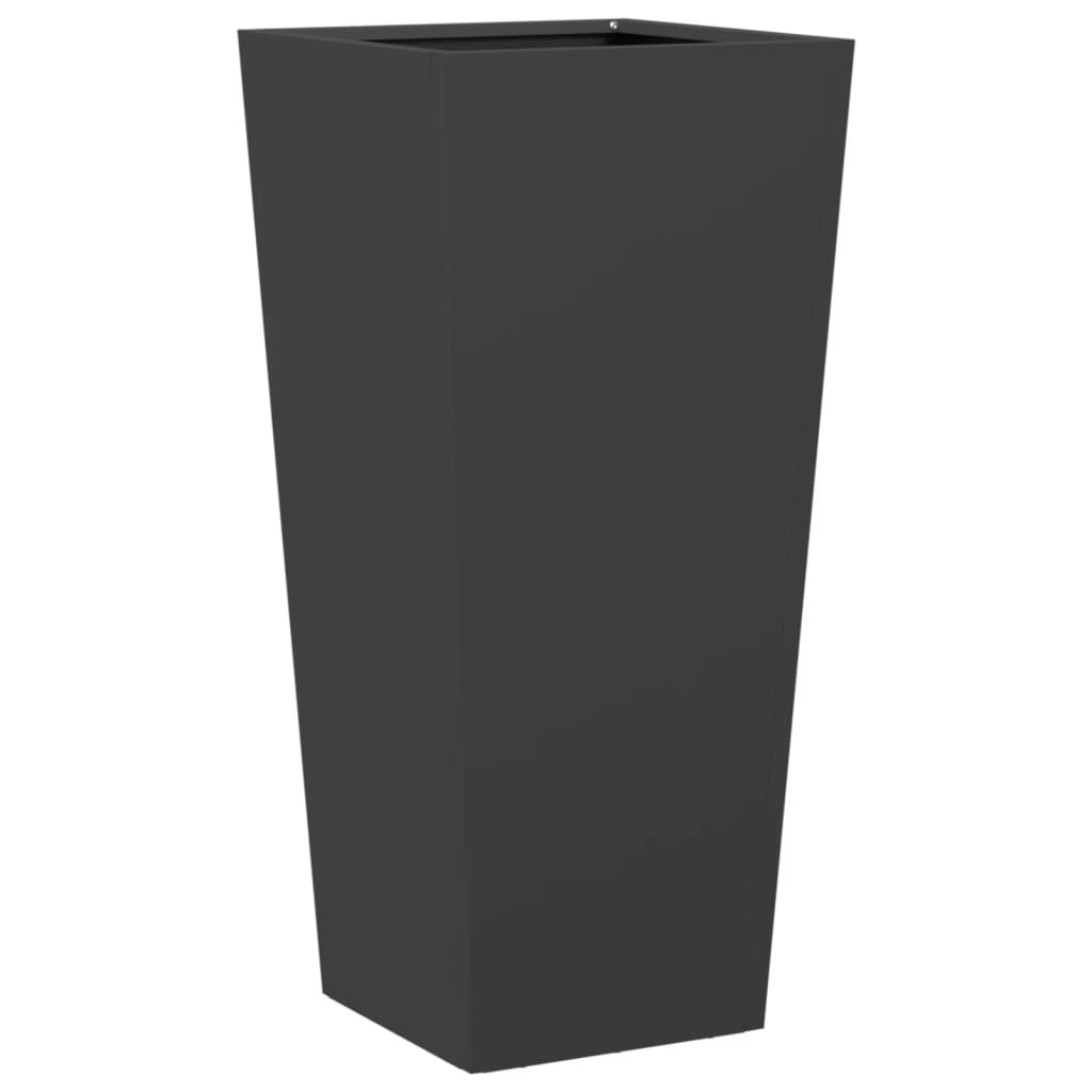 vidaXL Garden Planters Black 2 pcs 35x35x75 cm Steel