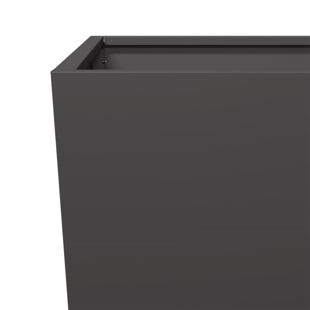 vidaXL Garden Planters Black 2 pcs 35x35x75 cm Steel