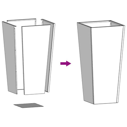 vidaXL Garden Planters White 2 pcs 35x35x75 cm Steel