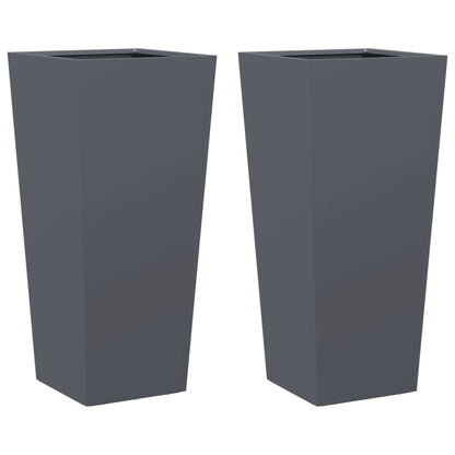 vidaXL Garden Planters Anthracite 2 pcs 35x35x75 cm Steel