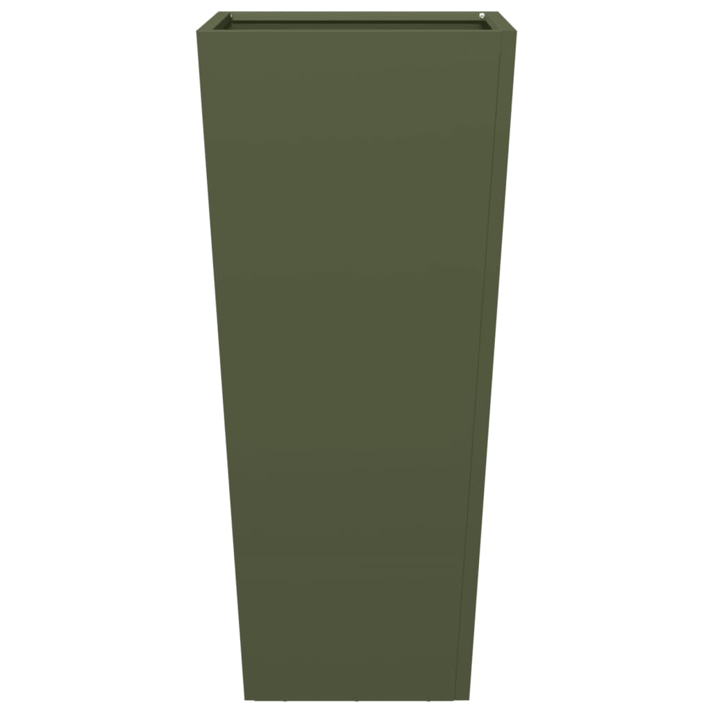 vidaXL Garden Planter Olive Green 35x35x75 cm Steel
