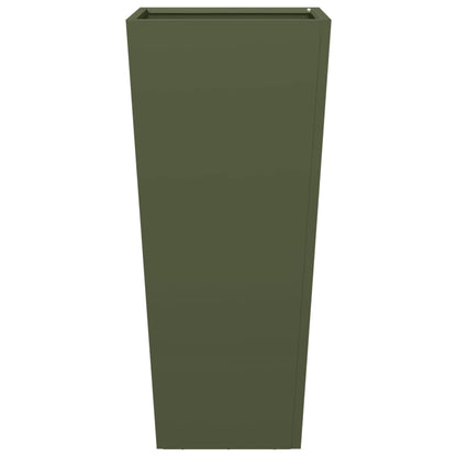 vidaXL Garden Planter Olive Green 35x35x75 cm Steel