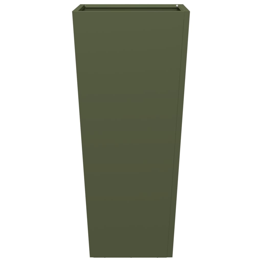 vidaXL Garden Planter Olive Green 35x35x75 cm Steel