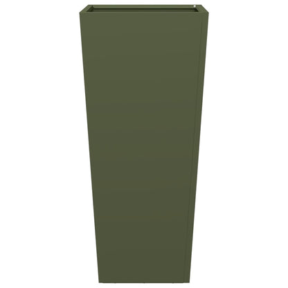 vidaXL Garden Planter Olive Green 35x35x75 cm Steel
