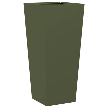 vidaXL Garden Planter Olive Green 35x35x75 cm Steel