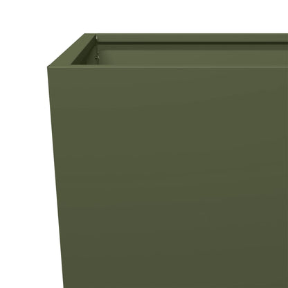 vidaXL Garden Planter Olive Green 35x35x75 cm Steel