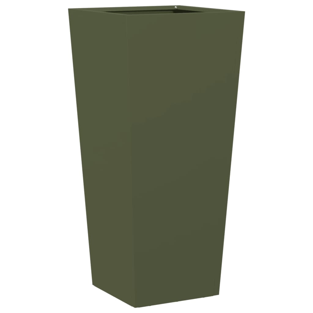 vidaXL Garden Planters 2 pcs Olive Green 35x35x75 cm Steel
