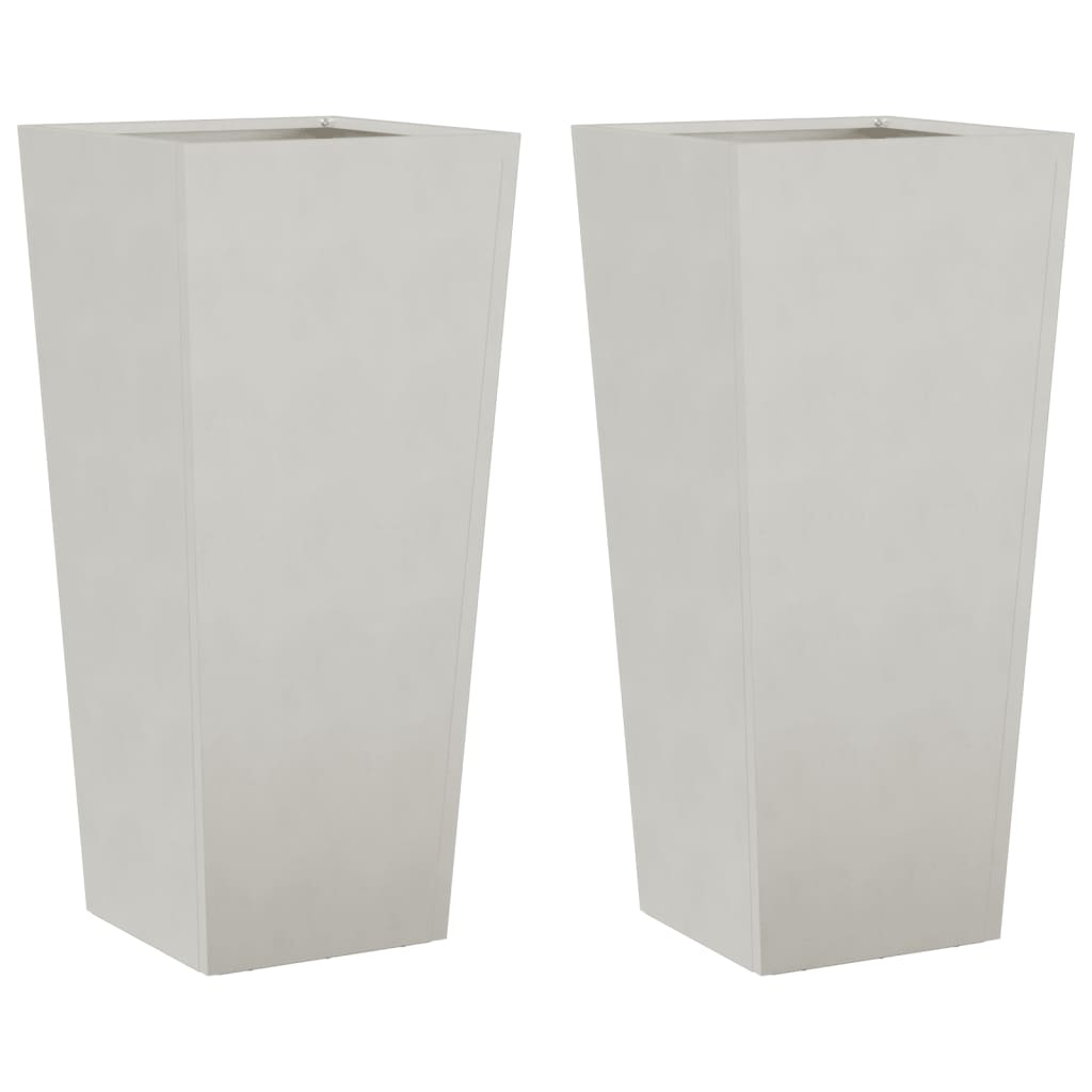 vidaXL Garden Planters 35x35x75 cm 2 pcs Stainless Steel