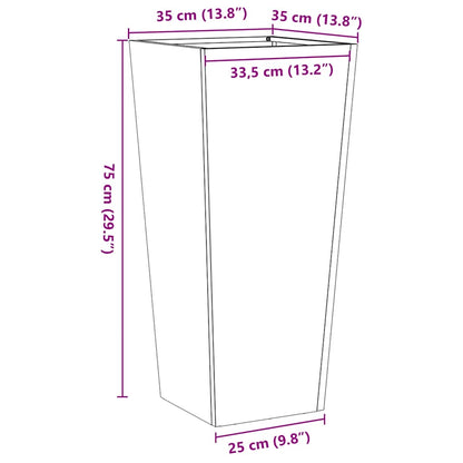 vidaXL Garden Planter 35x35x75 cm Galvanised Steel