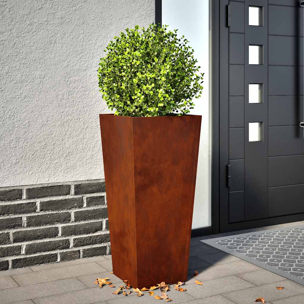 vidaXL Garden Planters 2 pcs 35x35x75 cm Weathering Steel