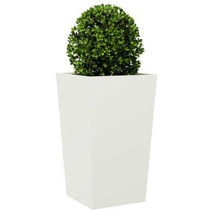 vidaXL Garden Planters 2 pcs White 45x45x75 cm Steel