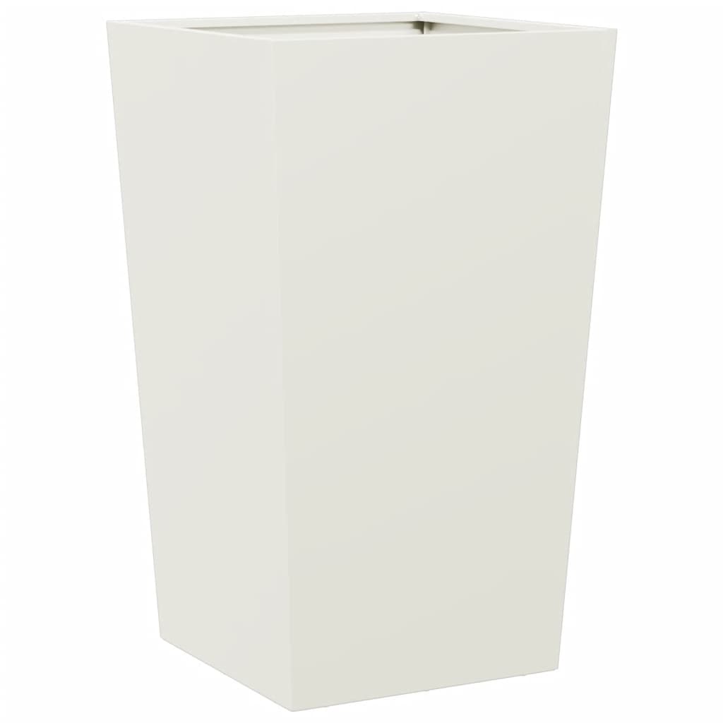 vidaXL Garden Planters 2 pcs White 45x45x75 cm Steel