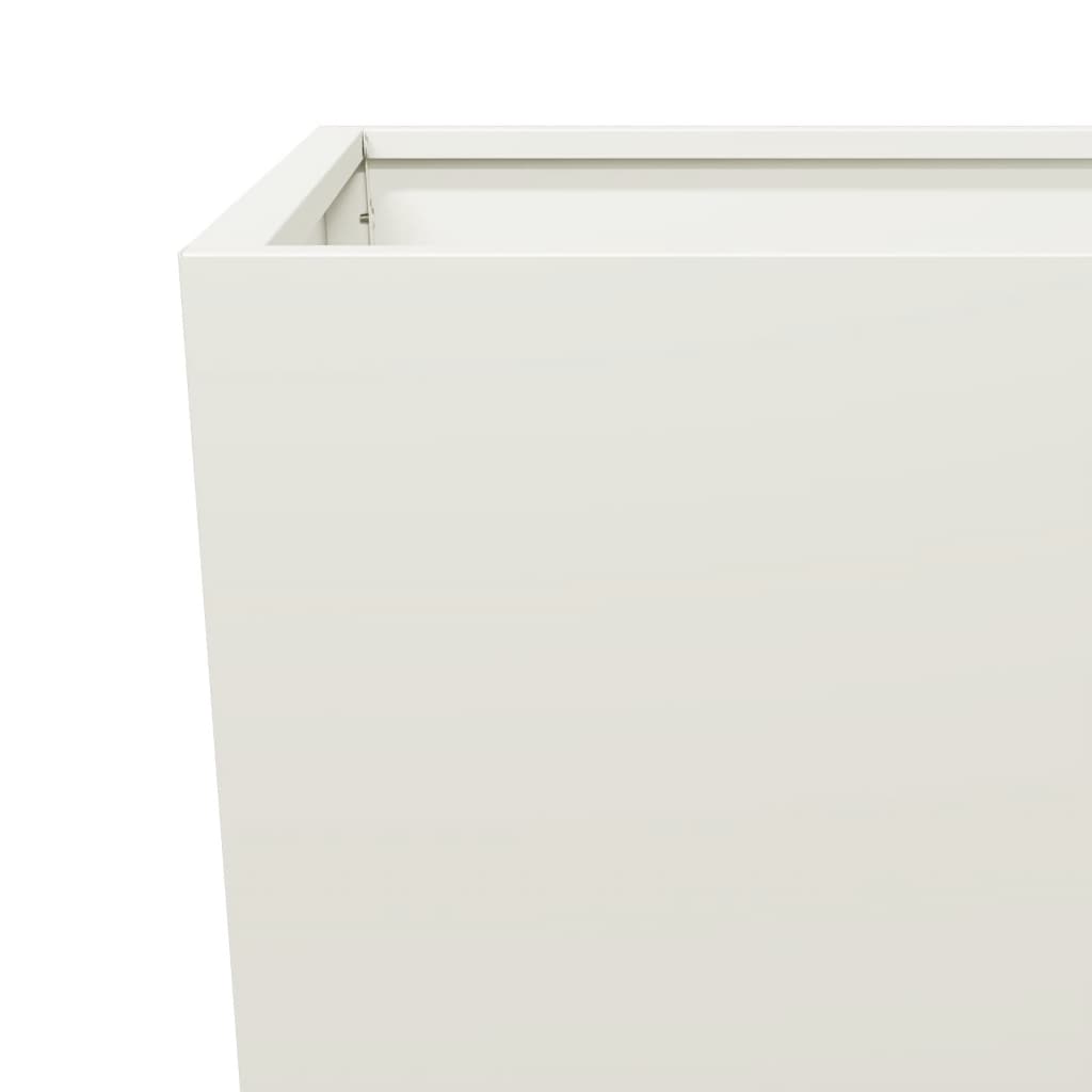 vidaXL Garden Planters 2 pcs White 45x45x75 cm Steel