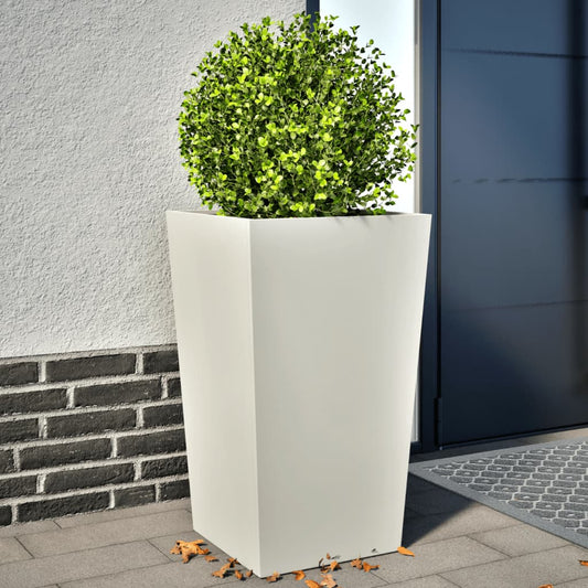vidaXL Garden Planters 2 pcs White 45x45x75 cm Steel
